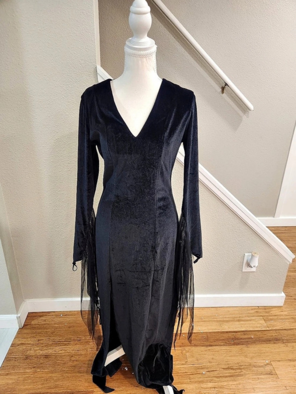 The Addams Family Morticia Addams Costume Dress Black Maxi Medium